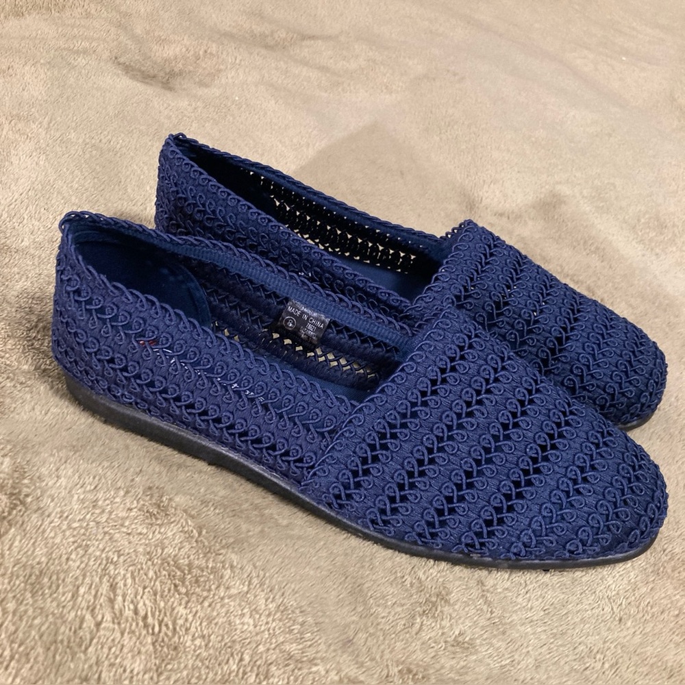 NIB Vintage 90s Basic Editions Step In Shoes Navy Blue Size 8M